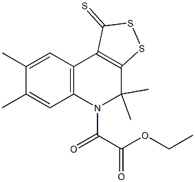 ethyl 2-oxo-2-(4,4,7,8-tetramethyl-1-thioxo-1H-[1,2]dithiolo[3,4-c]quinolin-5(4H)-yl)acetate Structural