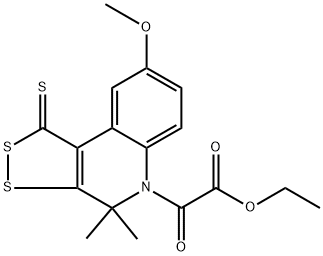 ethyl (8-methoxy-4,4-dimethyl-1-thioxo-1,4-dihydro-5H-[1,2]dithiolo[3,4-c]quinolin-5-yl)(oxo)acetate Structural