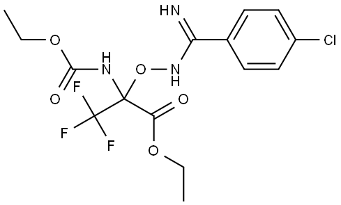 ethyl 2-(((amino(4-chlorophenyl)methylene)amino)oxy)-2-((ethoxycarbonyl)amino)-3,3,3-trifluoropropanoate Structural