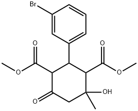 dimethyl 2-(3-bromophenyl)-4-hydroxy-4-methyl-6-oxocyclohexane-1,3-dicarboxylate Structural