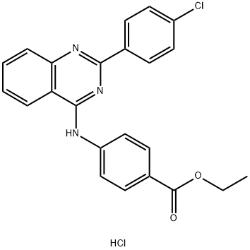 ethyl 4-((2-(4-chlorophenyl)quinazolin-4-yl)amino)benzoate hydrochloride Structural