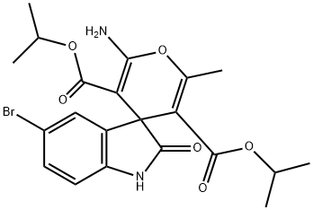 diisopropyl 2'-amino-5-bromo-6'-methyl-2-oxospiro[indoline-3,4'-pyran]-3',5'-dicarboxylate Structural
