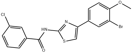 N-[4-(3-bromo-4-methoxyphenyl)-1,3-thiazol-2-yl]-3-chlorobenzamide Structural