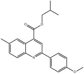 isobutyl 2-(4-methoxyphenyl)-6-methylquinoline-4-carboxylate Structural