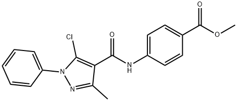 methyl 4-{[(5-chloro-3-methyl-1-phenyl-1H-pyrazol-4-yl)carbonyl]amino}benzoate Structural