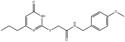 N-(4-methoxybenzyl)-2-[(6-oxo-4-propyl-1,6-dihydro-2-pyrimidinyl)sulfanyl]acetamide Structural