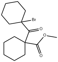 methyl 1-(1-bromocyclohexanecarbonyl)cyclohexanecarboxylate Structural