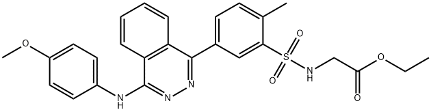 ethyl N-[(5-{4-[(4-methoxyphenyl)amino]phthalazin-1-yl}-2-methylphenyl)sulfonyl]glycinate Structural