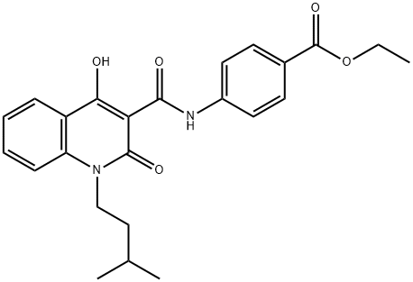ethyl 4-(4-hydroxy-1-isopentyl-2-oxo-1,2-dihydroquinoline-3-carboxamido)benzoate Structural