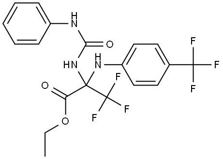 ethyl 3,3,3-trifluoro-2-(3-phenylureido)-2-((4-(trifluoromethyl)phenyl)amino)propanoate Structural
