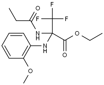 ethyl 3,3,3-trifluoro-2-((2-methoxyphenyl)amino)-2-propionamidopropanoate Structural