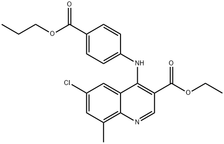 ethyl 6-chloro-8-methyl-4-((4-(propoxycarbonyl)phenyl)imino)-1,4-dihydroquinoline-3-carboxylate Structural