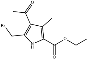 ethyl 4-acetyl-5-(bromomethyl)-3-methyl-1H-pyrrole-2-carboxylate Structural