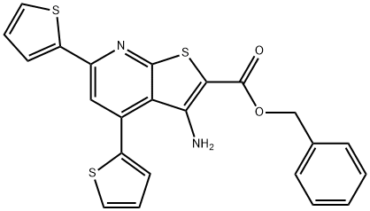benzyl 3-amino-4,6-di(thiophen-2-yl)thieno[2,3-b]pyridine-2-carboxylate Structural