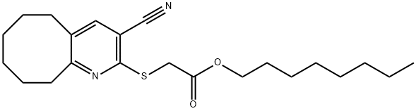 octyl 2-((3-cyano-5,6,7,8,9,10-hexahydrocycloocta[b]pyridin-2-yl)thio)acetate Structural