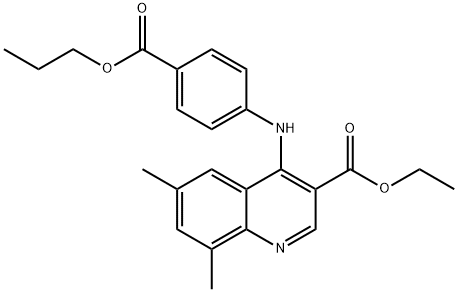 ethyl 6,8-dimethyl-4-((4-(propoxycarbonyl)phenyl)imino)-1,4-dihydroquinoline-3-carboxylate Structural