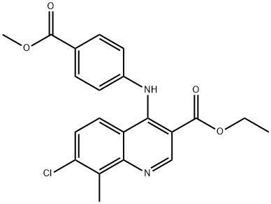 ethyl 7-chloro-4-((4-(methoxycarbonyl)phenyl)imino)-8-methyl-1,4-dihydroquinoline-3-carboxylate Structural