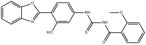 N-((4-(benzo[d]oxazol-2-yl)-3-hydroxyphenyl)carbamothioyl)-2-methoxybenzamide Structural