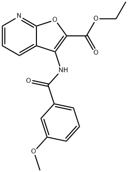 ethyl 3-(3-methoxybenzamido)furo[2,3-b]pyridine-2-carboxylate Structural