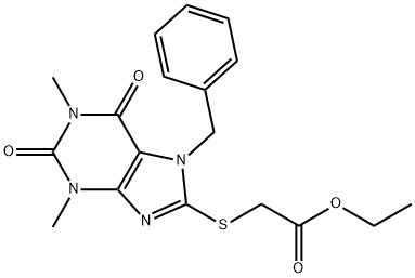 ethyl 2-((7-benzyl-1,3-dimethyl-2,6-dioxo-2,3,6,7-tetrahydro-1H-purin-8-yl)thio)acetate Structural