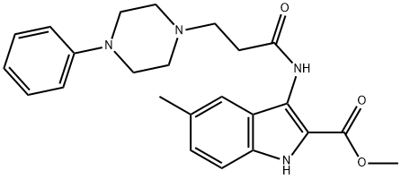 methyl 5-methyl-3-(3-(4-phenylpiperazin-1-yl)propanamido)-1H-indole-2-carboxylate Structural