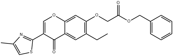benzyl 2-((6-ethyl-3-(4-methylthiazol-2-yl)-4-oxo-4H-chromen-7-yl)oxy)acetate Structural