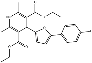 diethyl 4-(5-(4-iodophenyl)furan-2-yl)-2,6-dimethyl-1,4-dihydropyridine-3,5-dicarboxylate Structural