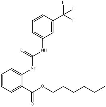 hexyl 2-(3-(3-(trifluoromethyl)phenyl)ureido)benzoate Structural