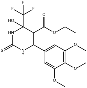 ethyl 4-hydroxy-2-thioxo-4-(trifluoromethyl)-6-(3,4,5-trimethoxyphenyl)hexahydro-5-pyrimidinecarboxylate Structural