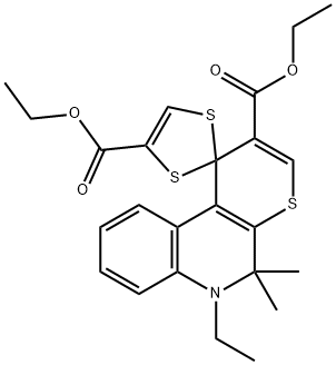 diethyl 6'-ethyl-5',5'-dimethyl-5',6'-dihydrospiro[1,3-dithiole-2,1'-thiopyrano[2,3-c]quinoline]-2',4-dicarboxylate Structural