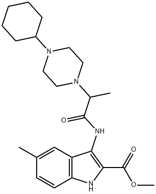 methyl 3-(2-(4-cyclohexylpiperazin-1-yl)propanamido)-5-methyl-1H-indole-2-carboxylate Structural