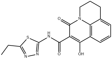 N-(5-ethyl-1,3,4-thiadiazol-2-yl)-1-hydroxy-3-oxo-3,5,6,7-tetrahydropyrido[3,2,1-ij]quinoline-2-carboxamide Structural