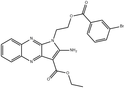 ethyl 2-amino-1-(2-((3-bromobenzoyl)oxy)ethyl)-1H-pyrrolo[2,3-b]quinoxaline-3-carboxylate Structural