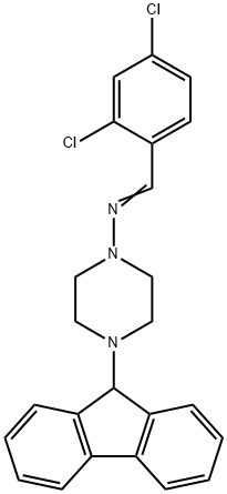 N-(2,4-dichlorobenzylidene)-4-(9H-fluoren-9-yl)piperazin-1-amine Structural