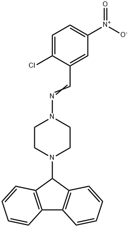 N-(2-chloro-5-nitrobenzylidene)-4-(9H-fluoren-9-yl)piperazin-1-amine Structural