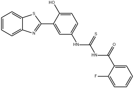 N-((3-(benzo[d]thiazol-2-yl)-4-hydroxyphenyl)carbamothioyl)-2-fluorobenzamide Structural
