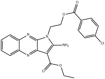 ethyl 2-amino-1-{2-[(4-chlorobenzoyl)oxy]ethyl}-1H-pyrrolo[2,3-b]quinoxaline-3-carboxylate Structural