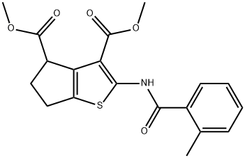 dimethyl 2-(2-methylbenzamido)-5,6-dihydro-4H-cyclopenta[b]thiophene-3,4-dicarboxylate Structural