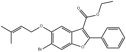 ethyl 6-bromo-5-((3-methylbut-2-en-1-yl)oxy)-2-phenylbenzofuran-3-carboxylate Structural