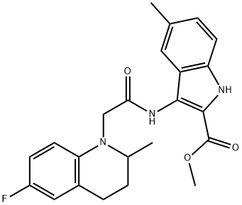 methyl 3-(2-(6-fluoro-2-methyl-3,4-dihydroquinolin-1(2H)-yl)acetamido)-5-methyl-1H-indole-2-carboxylate Structural