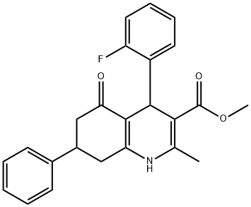 methyl 4-(2-fluorophenyl)-2-methyl-5-oxo-7-phenyl-1,4,5,6,7,8-hexahydroquinoline-3-carboxylate Structural