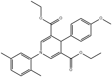diethyl 1-(2,5-dimethylphenyl)-4-(4-methoxyphenyl)-1,4-dihydropyridine-3,5-dicarboxylate Structural