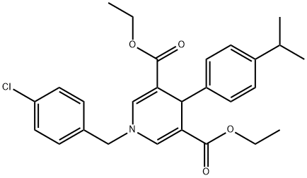 diethyl 1-(4-chlorobenzyl)-4-(4-isopropylphenyl)-1,4-dihydropyridine-3,5-dicarboxylate Structural
