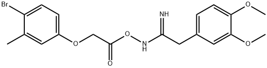 N-(2-(4-bromo-3-methylphenoxy)acetoxy)-2-(3,4-dimethoxyphenyl)acetimidamide Structural