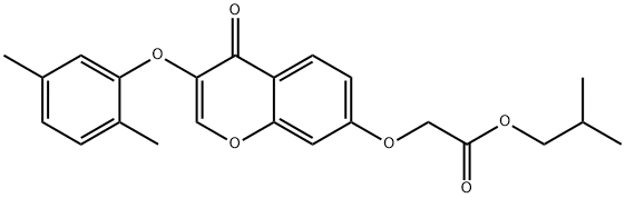 isobutyl 2-((3-(2,5-dimethylphenoxy)-4-oxo-4H-chromen-7-yl)oxy)acetate Structural
