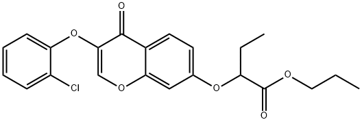 propyl 2-((3-(2-chlorophenoxy)-4-oxo-4H-chromen-7-yl)oxy)butanoate Structural