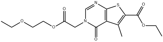 ethyl 3-(2-(2-ethoxyethoxy)-2-oxoethyl)-5-methyl-4-oxo-3,4-dihydrothieno[2,3-d]pyrimidine-6-carboxylate Structural