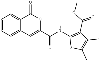 methyl 4,5-dimethyl-2-(1-oxo-1H-isochromene-3-carboxamido)thiophene-3-carboxylate Structural