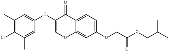 isobutyl 2-((3-(4-chloro-3,5-dimethylphenoxy)-4-oxo-4H-chromen-7-yl)oxy)acetate Structural
