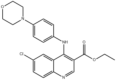 ethyl 6-chloro-4-((4-morpholinophenyl)imino)-1,4-dihydroquinoline-3-carboxylate Structural